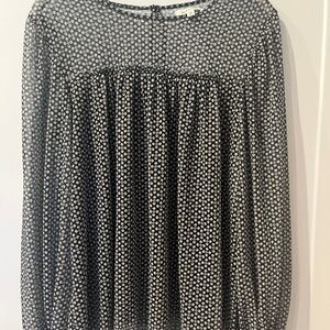 Black and White Mesh Blouse | Max Studio | Small/Medium